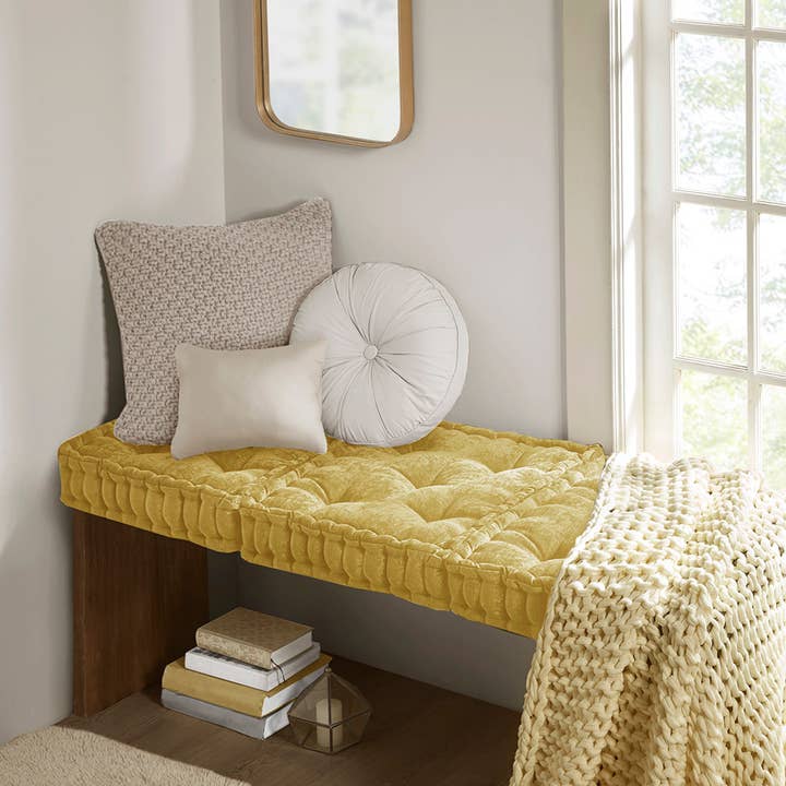 Olliix - Wholesale Floor Pillow - Square Large Pillow Seating Floor Cushion, Yellow