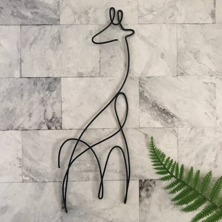 Wonder Wire Design – Großhandel 3D-Wandkunst – Giraffen-Wandbild | Drahtwandkunst | Giraffen-Wanddekor | Wanddekor | Giraffen-Dekor | Draht-Löwe | Safari Kinderzimmer Deko | Giraffen-Wandbehang