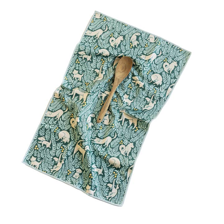 Once Again Home Co. - Wholesale Tea Towel - Anywhere Towel Reversible - Nuthatch Dog Park