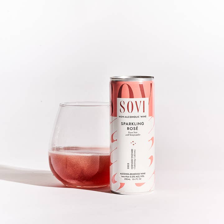 Sovi Wine Co. - Wholesale Non-Alcoholic Spirits/Wine/Beer - Sparkling Rosé - Non-Alcoholic Wine - Individual Cans