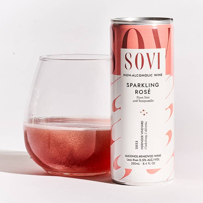 Sovi Wine Co. - Vente Spiritueux/Vins/Bières sans alcool - Rosé mousseux - Vin sans alcool - Canettes individuelles0