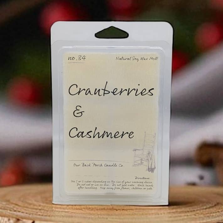Cranberries & Cashmere Wax Melt for wholesale by Our Back Porch Candle Co