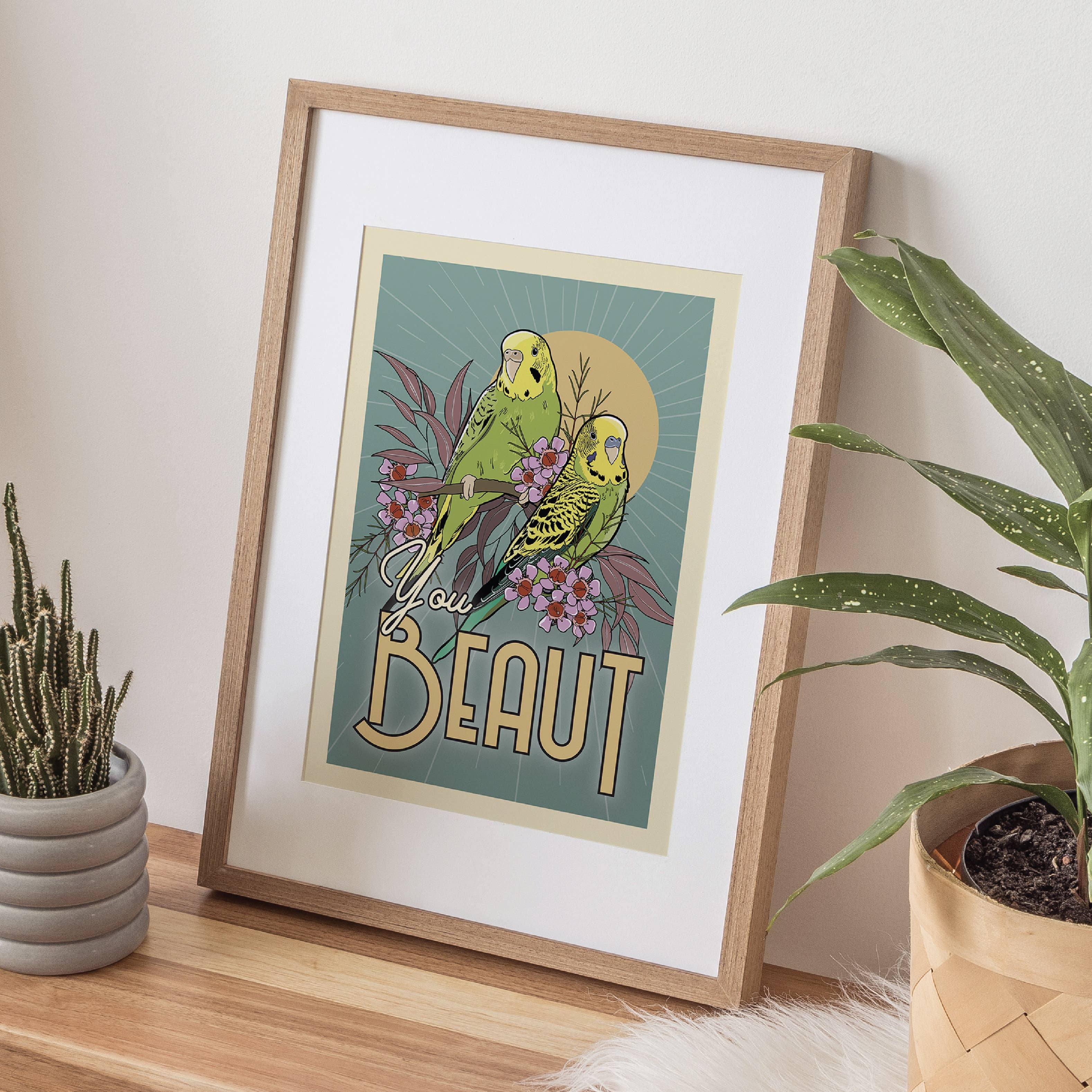 Little Green Mini Creative - Wholesale Poster - Budgies A4 Poster | Art Print | Australian Wall Art1
