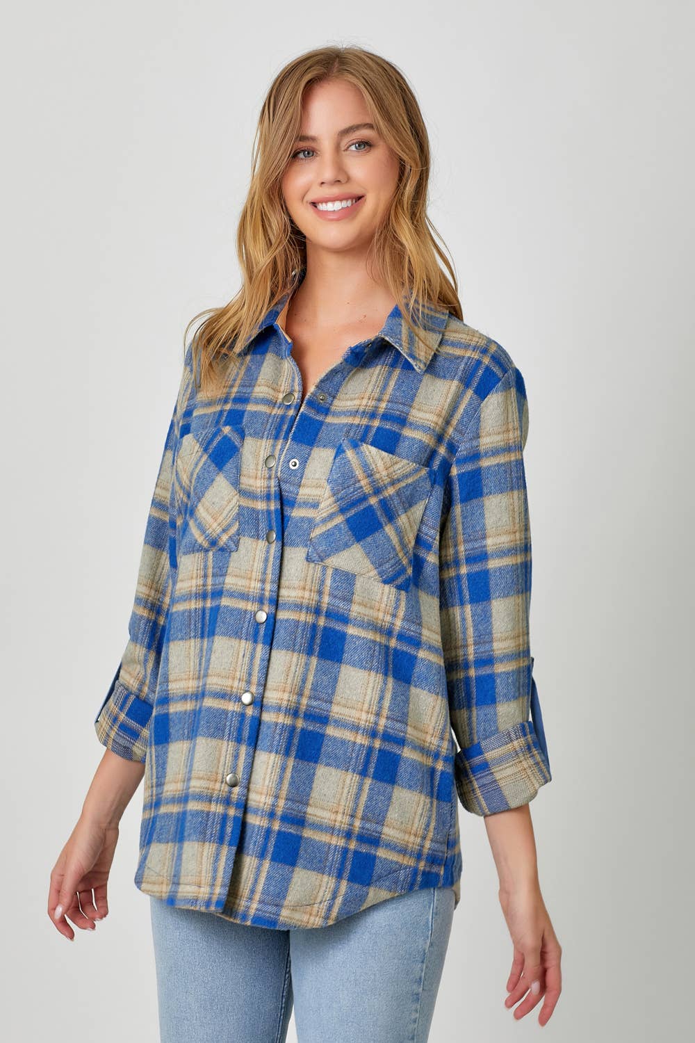 Mystree - Wholesale Shirt Jacket/Shacket - Women's - 60406 Plaid Shacket 1