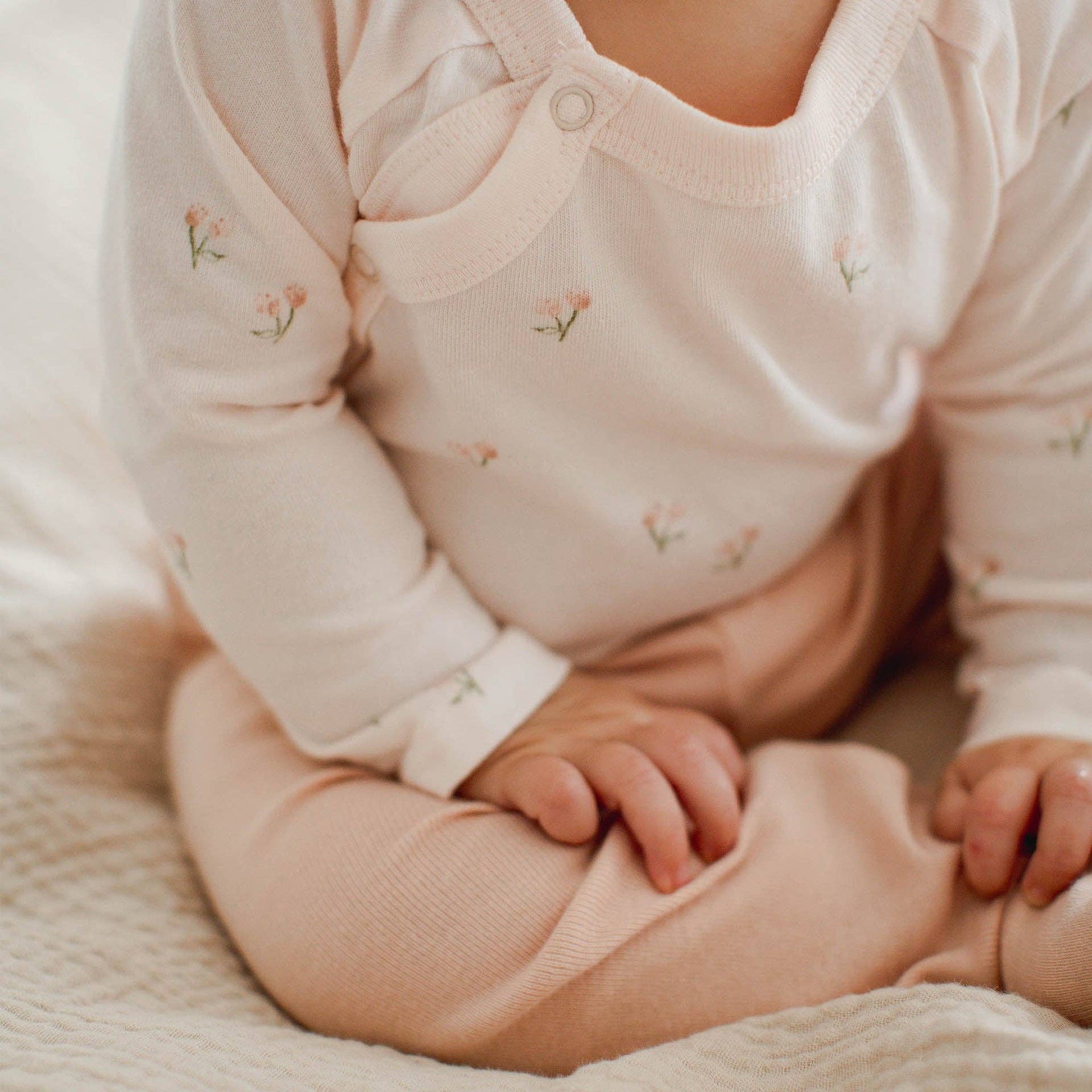 Agate Rose Ditsy Floret 3 Piece Bodysuit & Pant Set for wholesale on Faire5