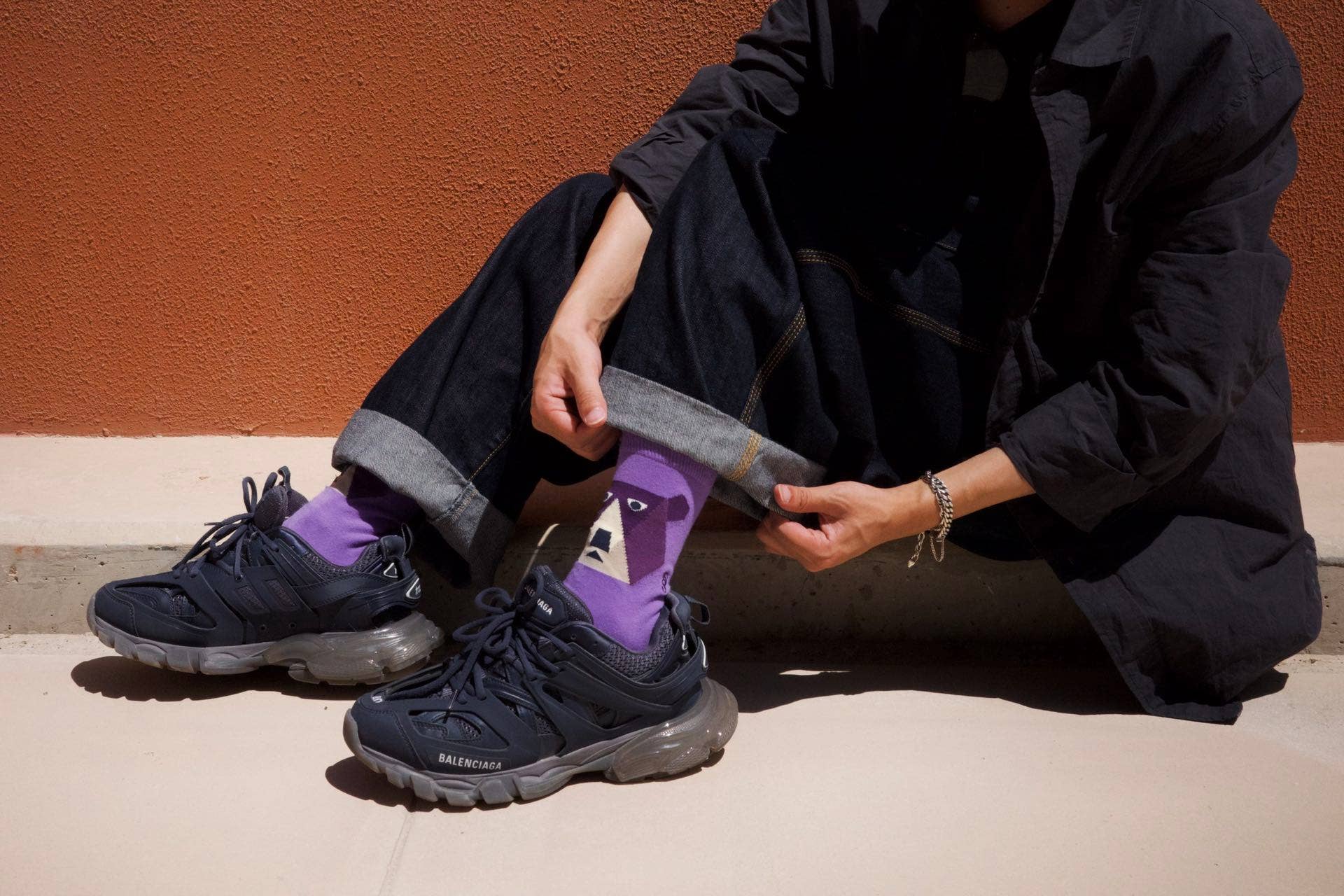 Purple Bear Socks | Semibold Lavender Bear Athleisure Crew Socks for wholesale on Faire5