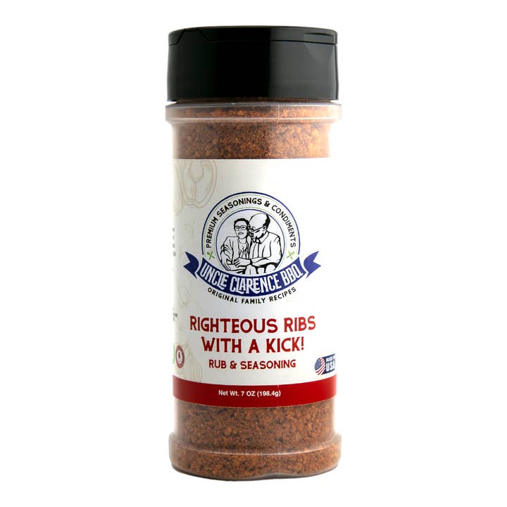 Righteous Ribs With a Kick – Spicy Rub & Seasoning (12 × 6.8 for wholesale by Uncle Clarence BBQ