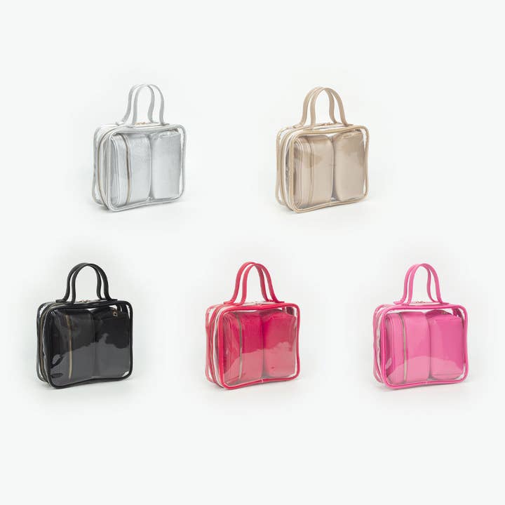 Sensibling Corp. - Wholesale Makeup/Cosmetic Bag - 4PCS - Transparent Travel Cosmetic Bag Set8