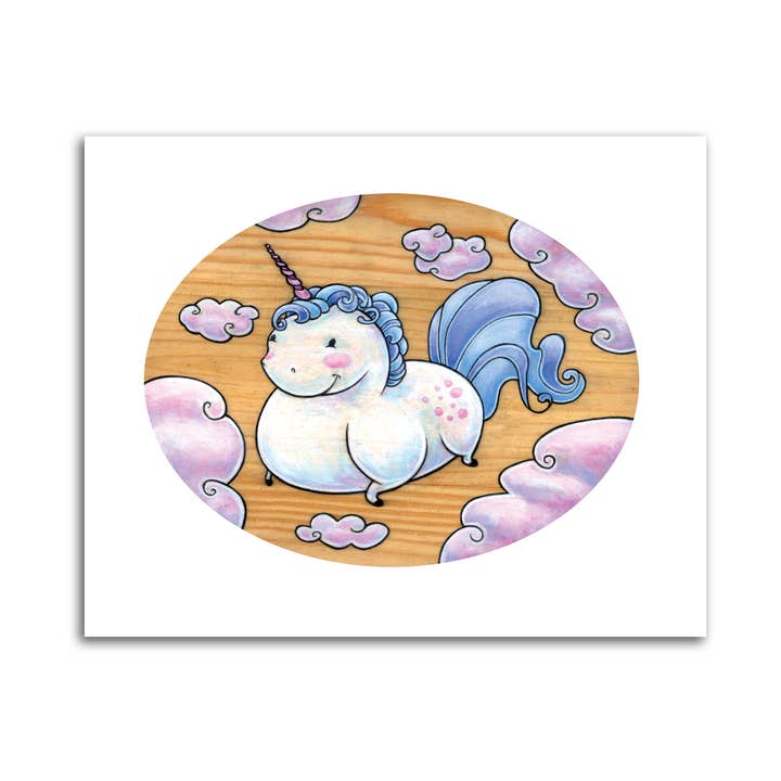 Imprimé Chonky la licorne classique pour la vente par Sey Studios