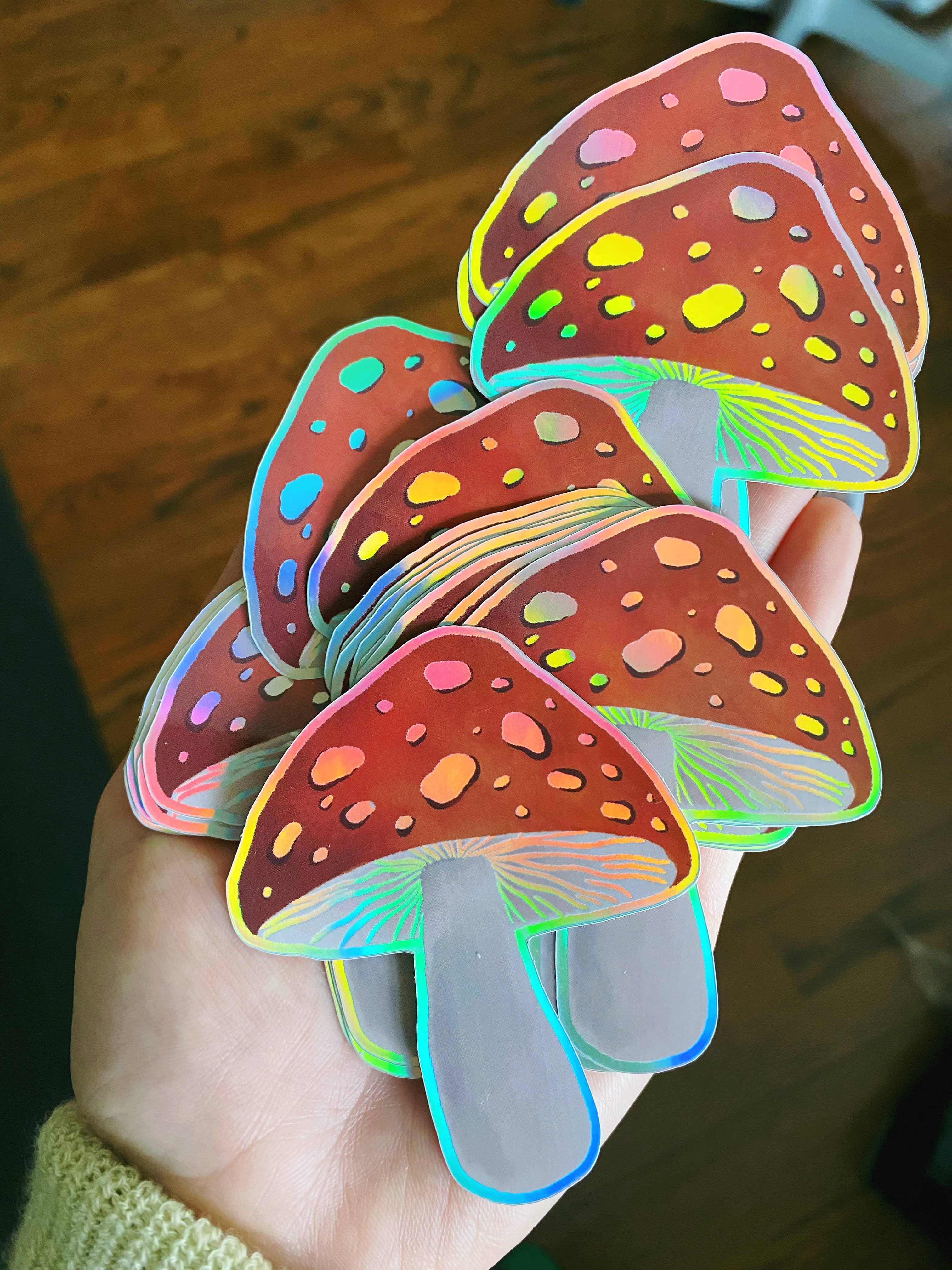 Jess Weymouth - Wholesale Sticker - Mushroom Holographic Sticker1