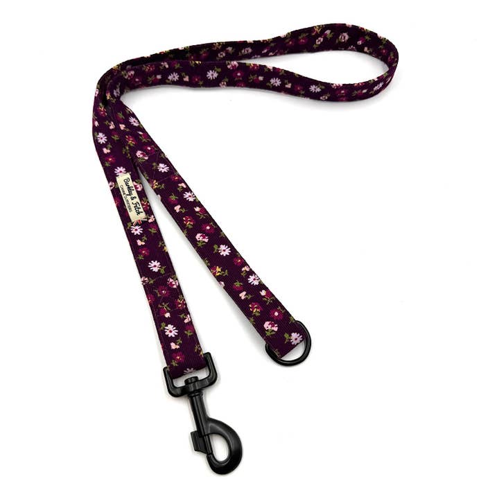Berry Blossom Corduroy Dog Lead for wholesale by Barkley and Fetch