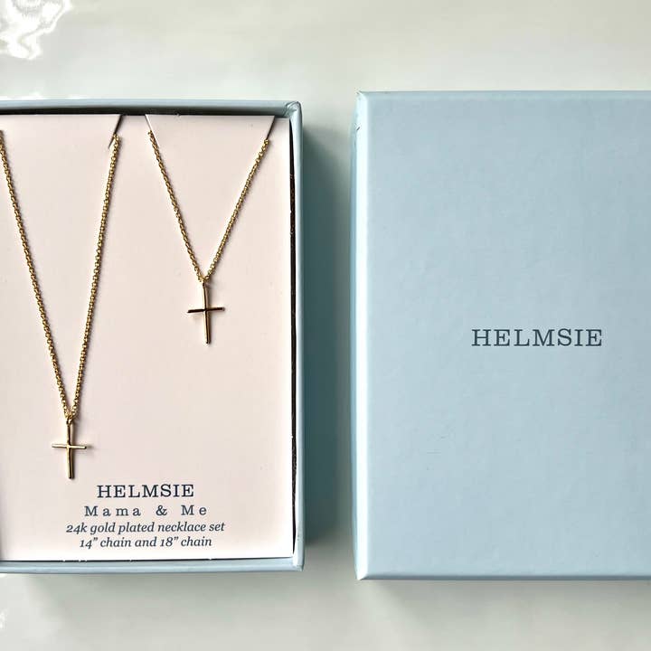 Helmsie - Wholesale Jewelry Set - Momma + Me Bees Necklace Set