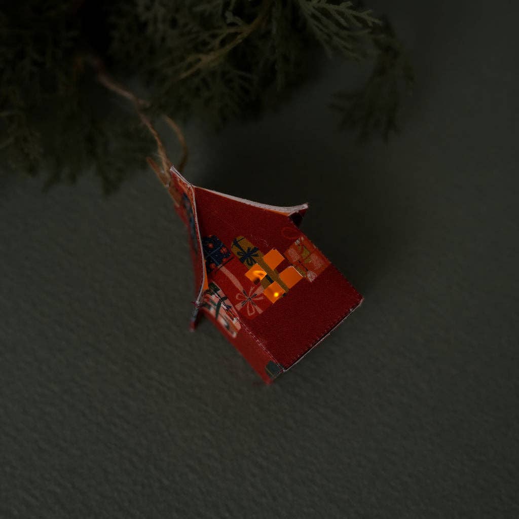 Gossling Organics - Wholesale Ornament - Holiday Fabric House Luminary13