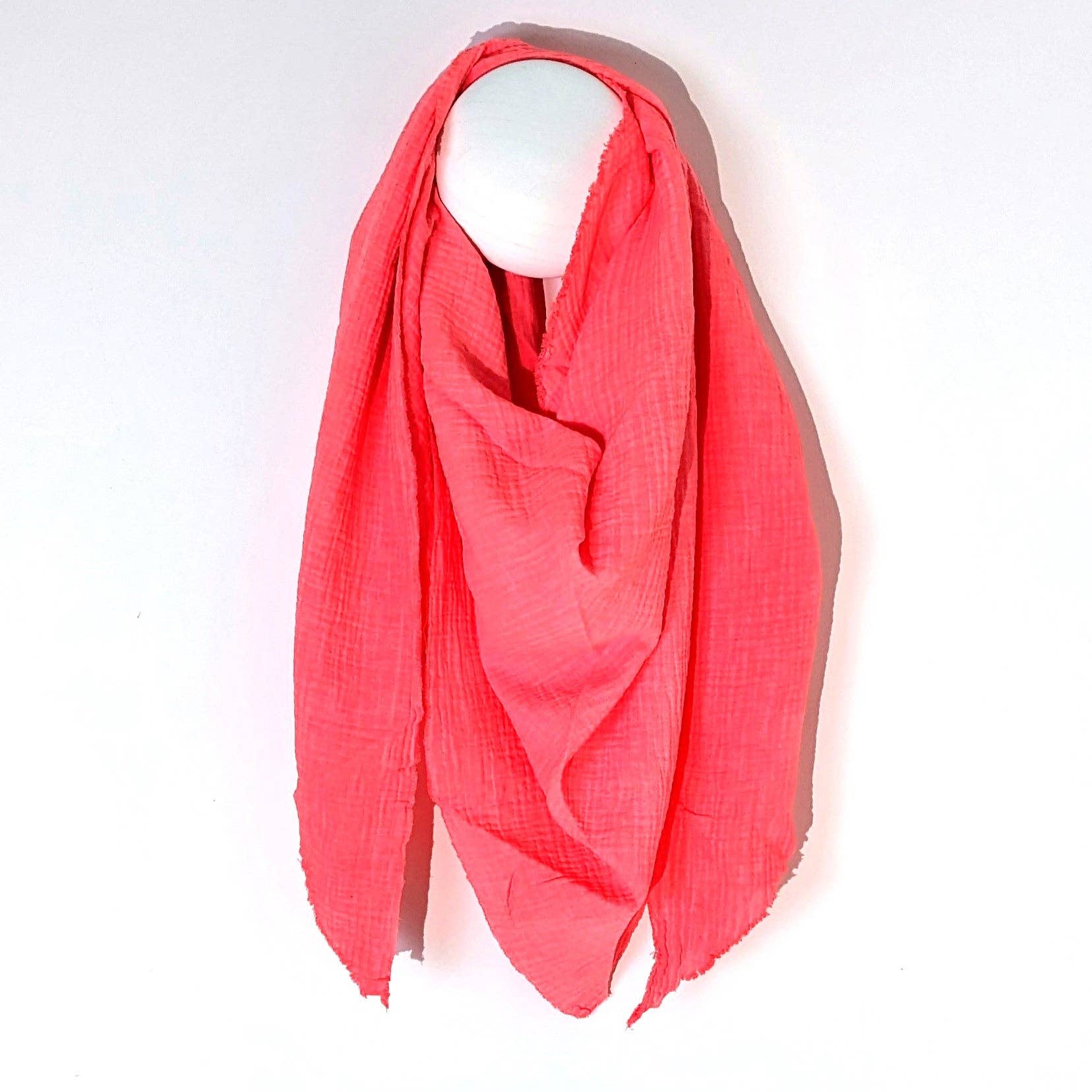 Tempest Designs – wholesale Scarf – Women's – Italian cotton raw edge plain scarf6