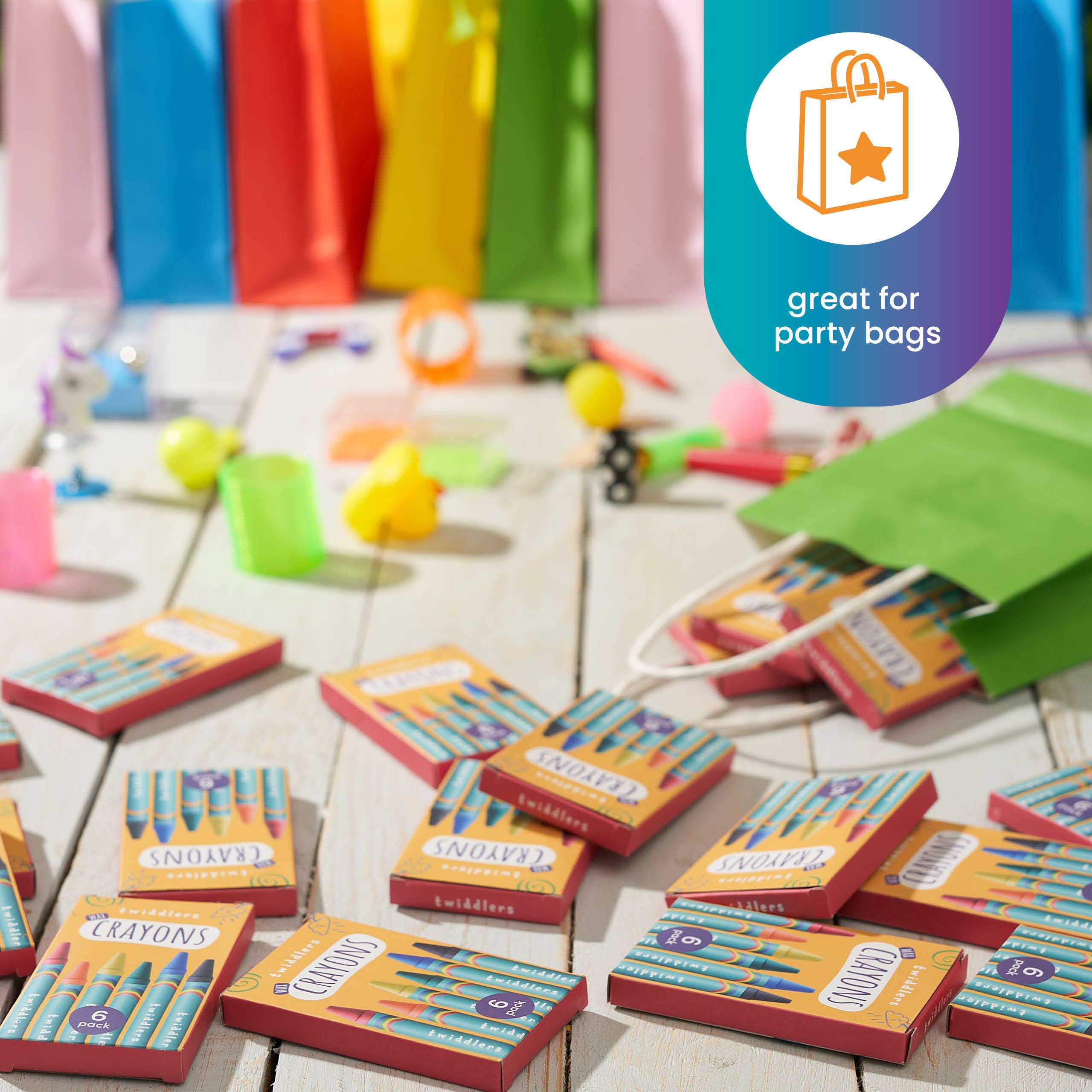 The Twiddlers - Vente Crayon – enfant et bébé - 50 boîtes de crayons de cire pour enfants, 6 crayons par boîte, X 300 5