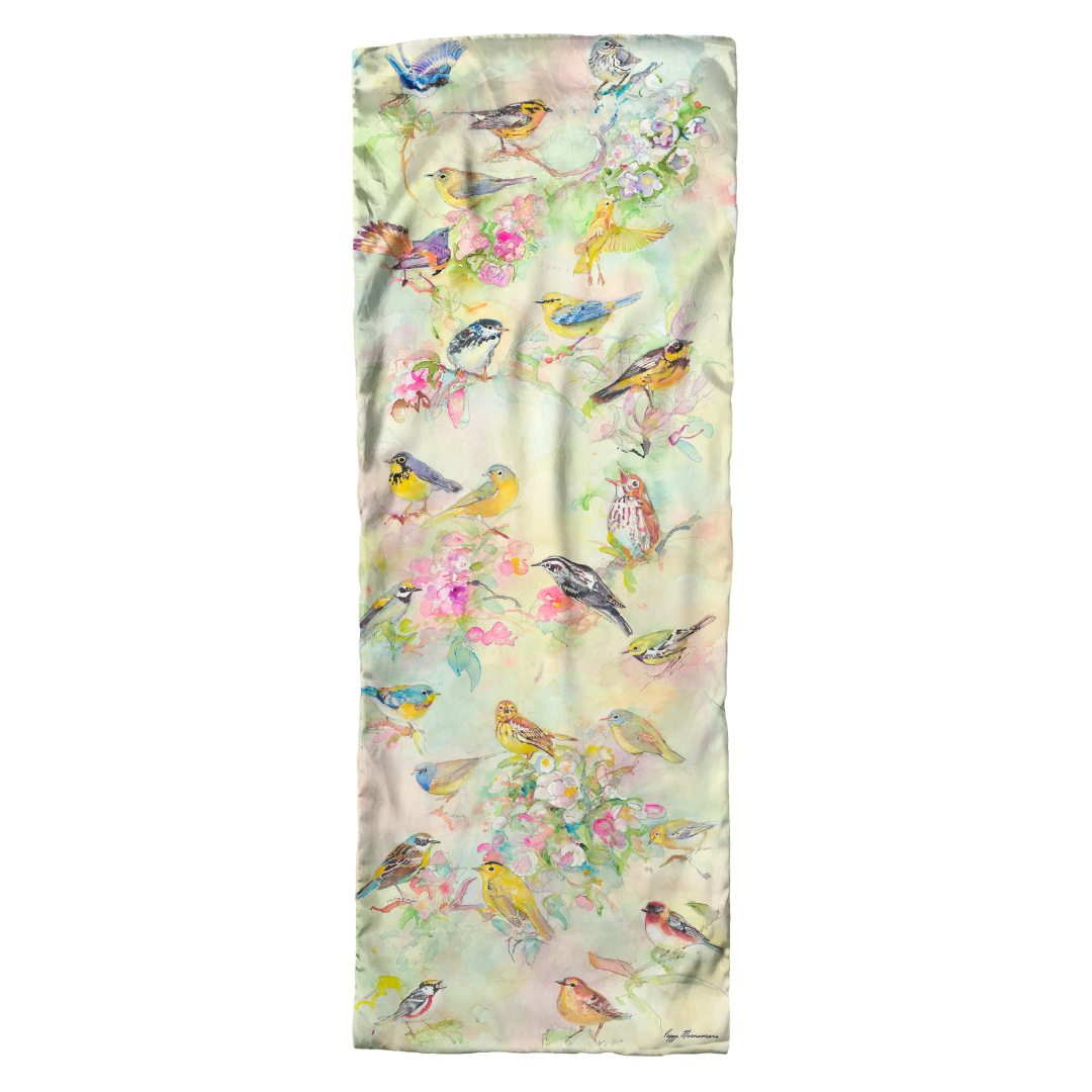 Narrative Material - Wholesale Scarf - Women's - Watercolor Warblers Scarf0