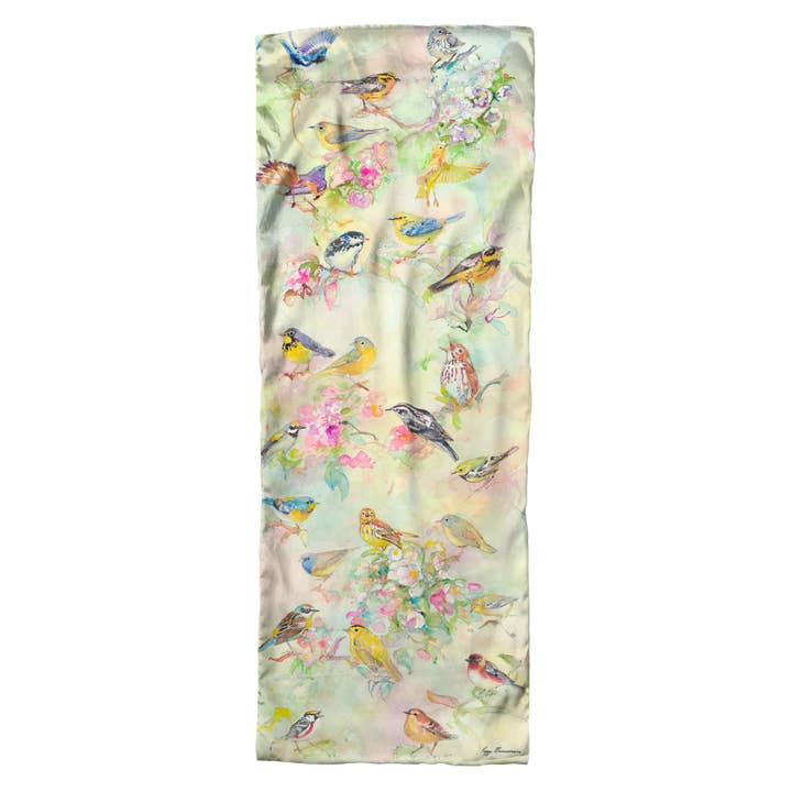 Narrative Material - Wholesale Scarf - Women's - Watercolor Warblers Scarf