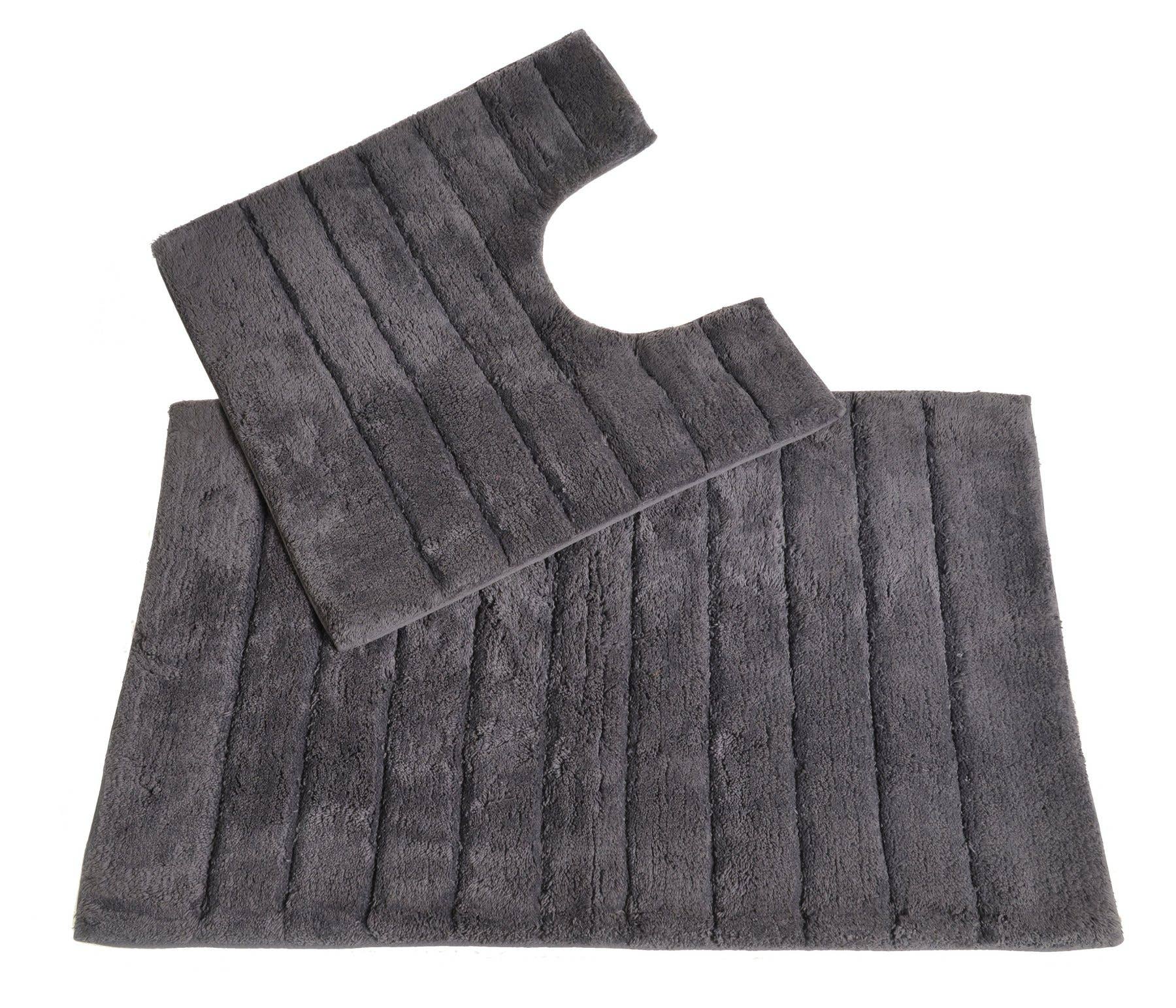 Allure Bath Fashions - Wholesale Bath Mat Set - Luxury Bath Mat and Toilet Pedestal Mat Set in Ribbed Design4