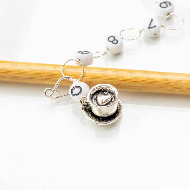 Tea / Coffee Cup Knitting Row Counter for wholesale by Twice Sheared Sheep