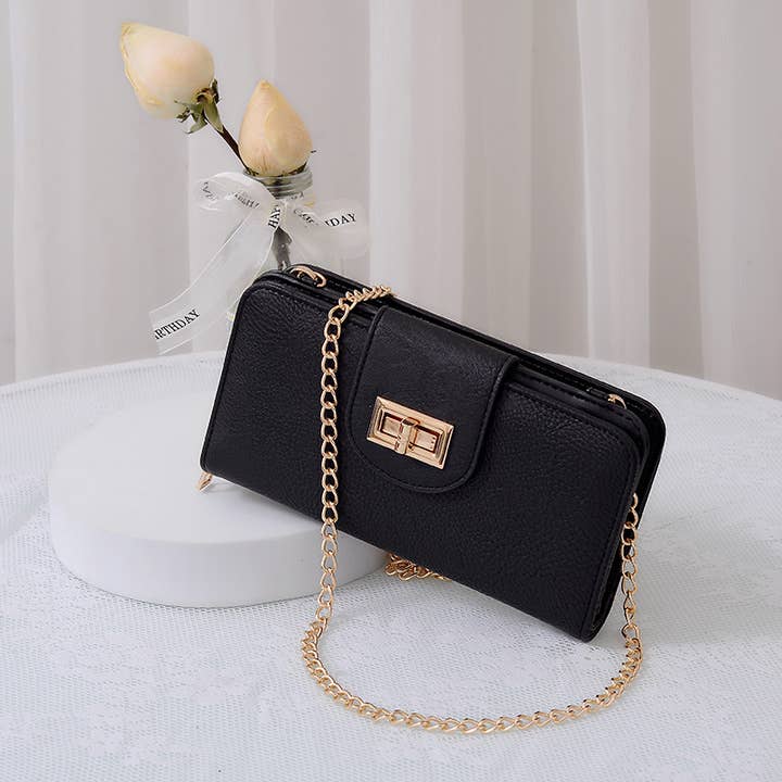 MiMi Wholesale - Wholesale Crossbody Bag - Women's - AD041 Turn Lock Crossbody Wallet