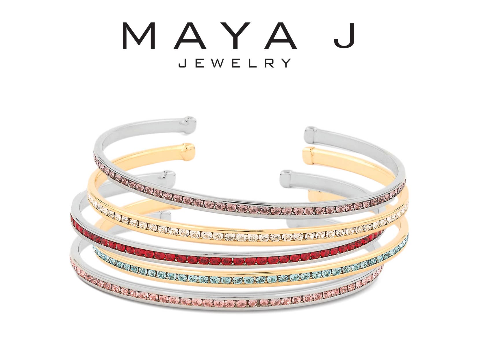 Maya J - Wholesale Cuff Bracelet - Stackable Birthstone Open Cuff Bracelet - Single / Refill26