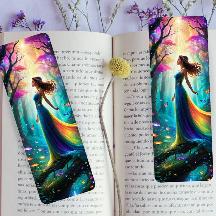 simply creative – wholesale Bokmärke – Härligt illustrerat älvtryckt bokmärke, Sidsparare, Book Lover Present0