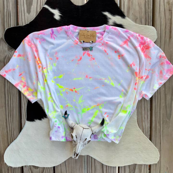Neon Blank Western Cropped Tee for wholesale by Ranchy Roan Boutique