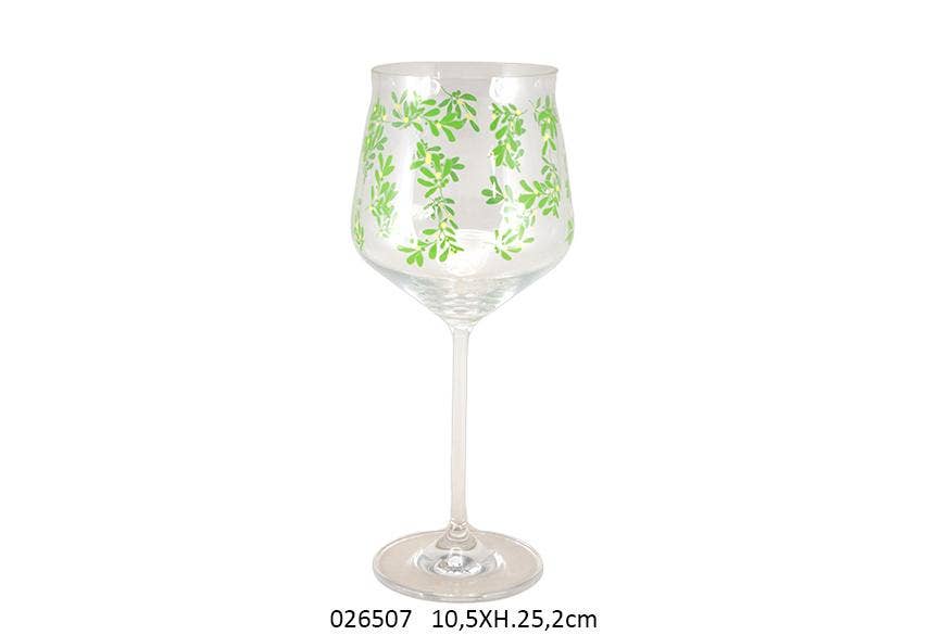 Faye - Wholesale Drinking Glass/Cup - Stemmed Glass Foliage 'Wine' 10.5 X H. 25.2 cm0