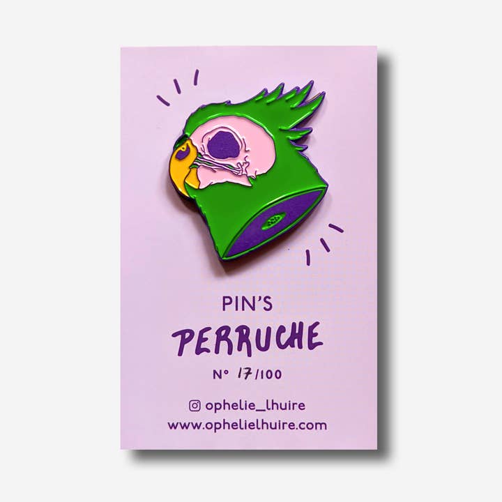 Ophelie Lhuire - Wholesale Lapel Pin/Button - Parakeet Pin0