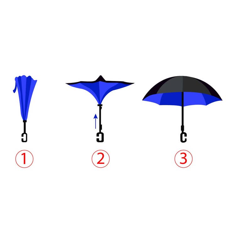 Selini New York - Wholesale Umbrella - Women's - Multi Color Leaves Double Layer Inverted Umbrella