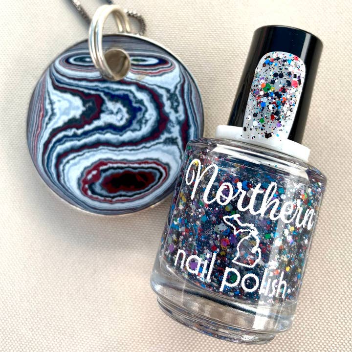 Fordite Detroit's Agate ~ Nail Polish glitter Toxin Free Vegan for wholesale by Northern Nail Polish