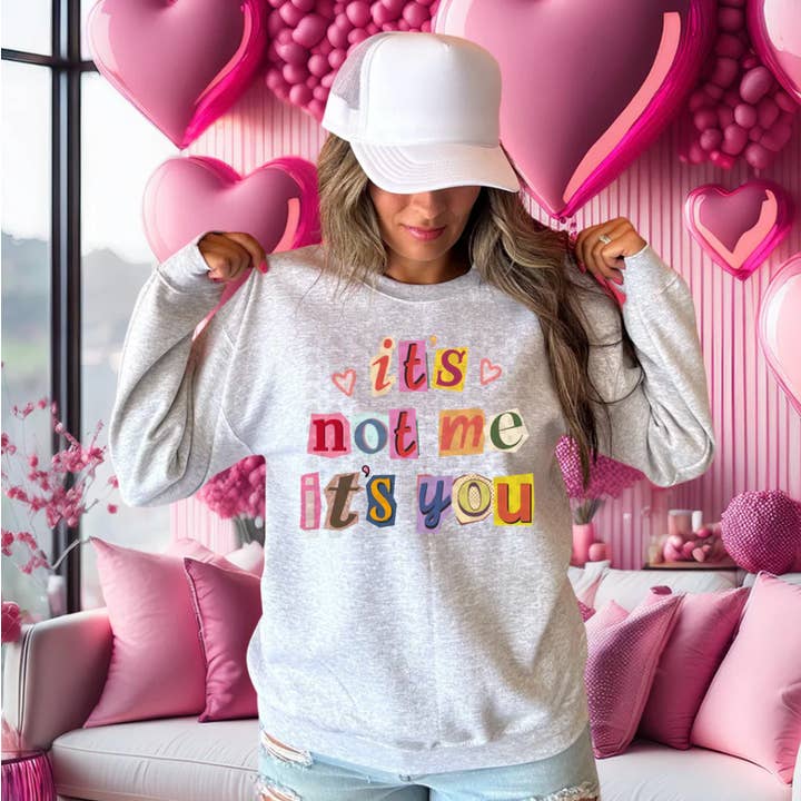 It’s Not Me It’s You Funny Graphic Crewneck Sweatshirt for wholesale by 85th Avenue Shop