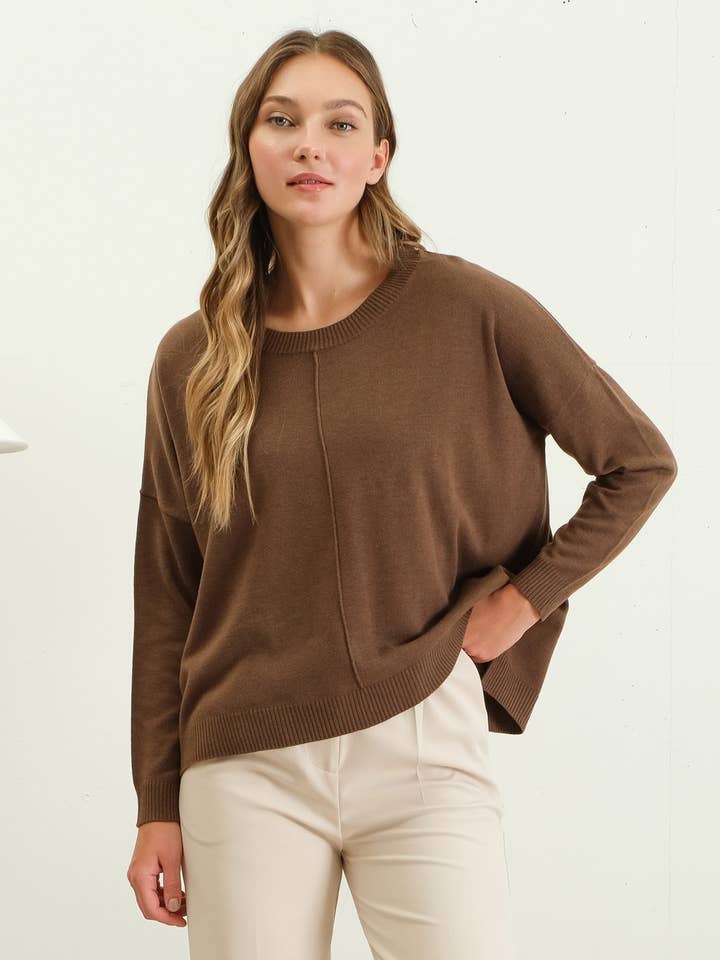 The Workshop Studio - Wholesale Knit Top - Women's - EXTENDED SHOULDER SWEATER