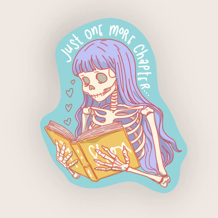 Cocollama Design - Wholesale Sticker - Book lover sticker, bookish spooky art sticker