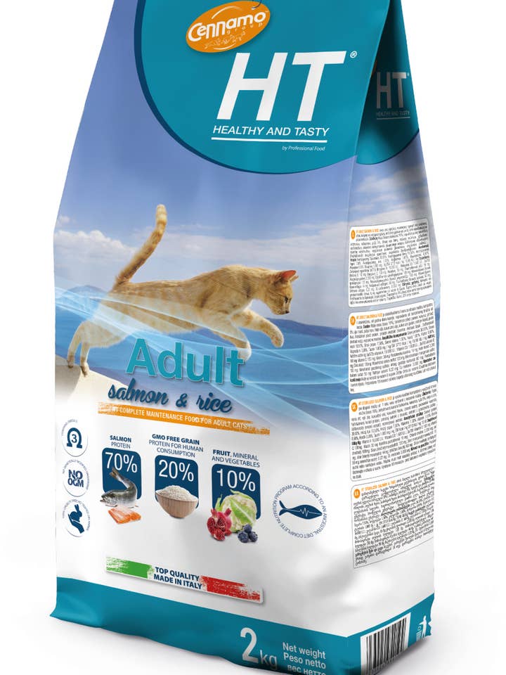 HT CAT LACHS UND REIS FÜR ERWACHSENE, 2 KG, 4 STÜCK für den Großhandel von Cennamo