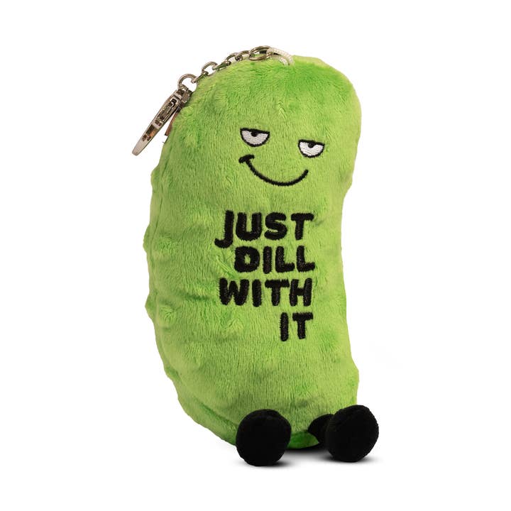 Dill Pickle Bag Charm Plush Soft Cuddly Toy Funny Cute Gift for wholesale by Punchkins