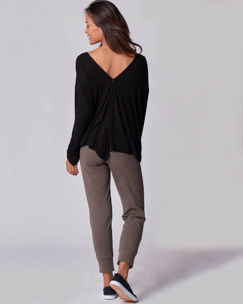 Nursing & Maternity Everywhere Long-Sleeve Wrap Blouse - Black for wholesale on Faire5