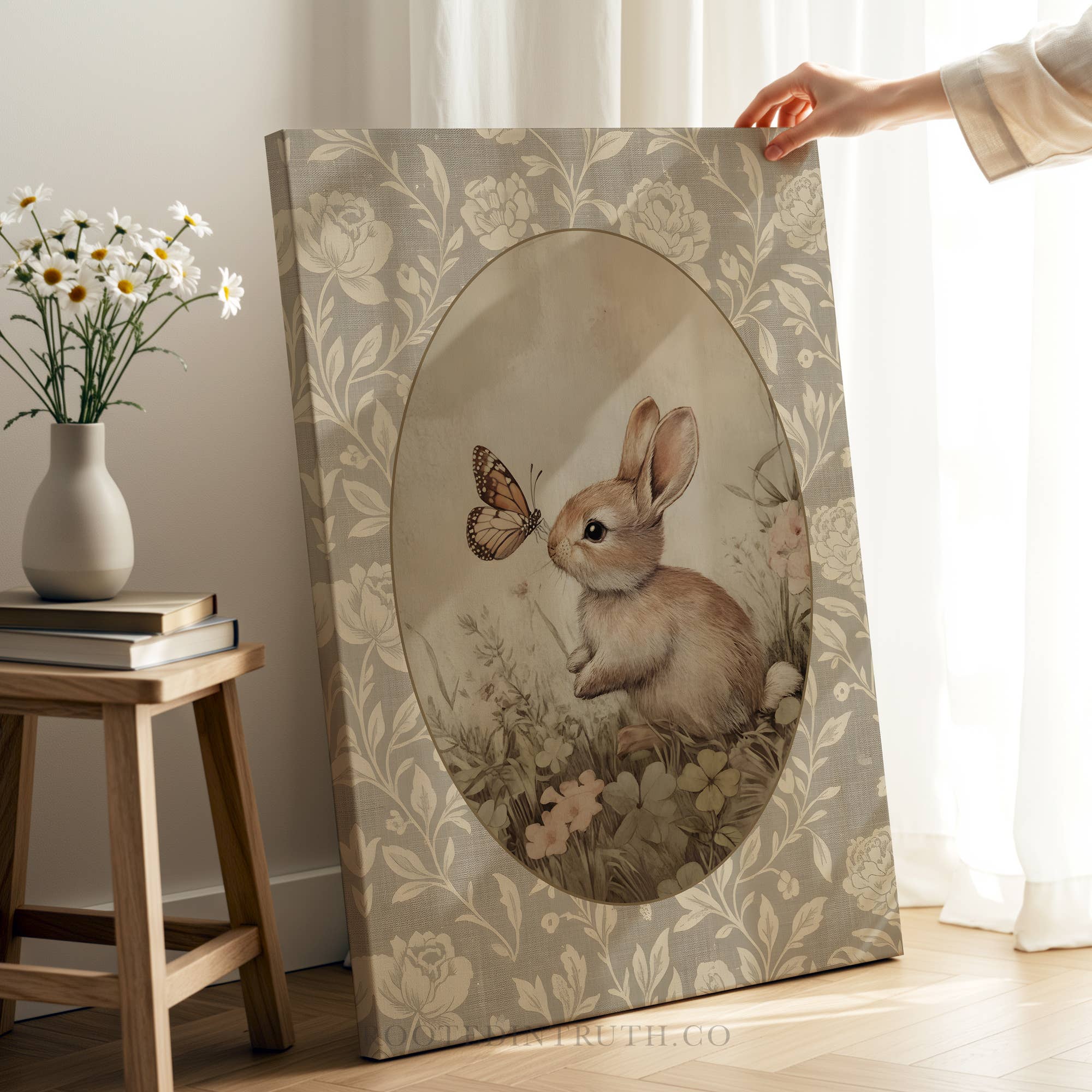 Rooted in Truth - Wholesale Art Print - Easter Bunny Vintage Art Print , Spring Canvas, Gift Decor 5