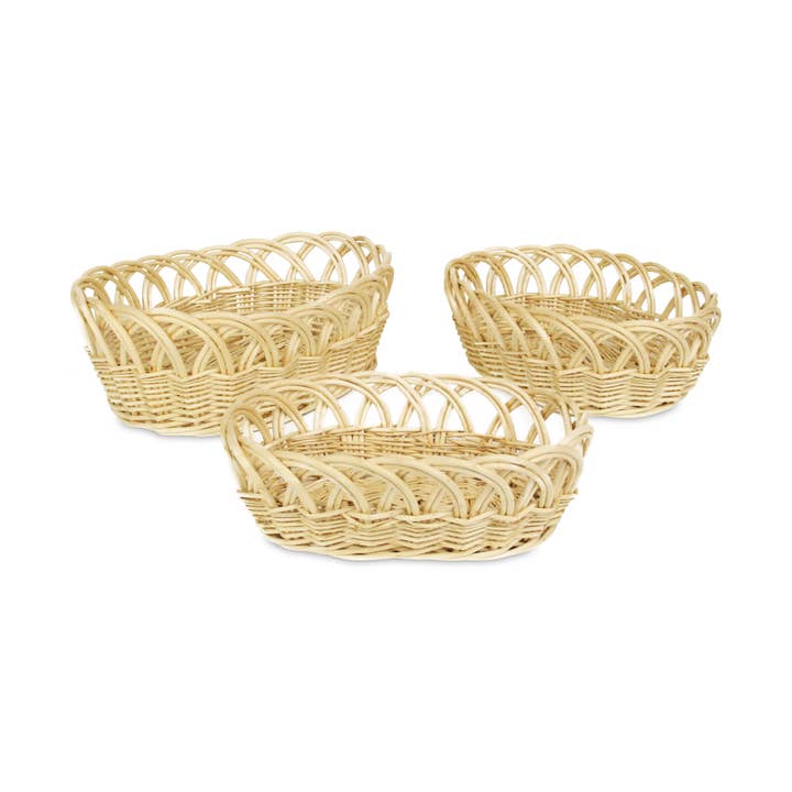 Accalia Willow Oval Basket Set for wholesale by Cheungs Home Decor