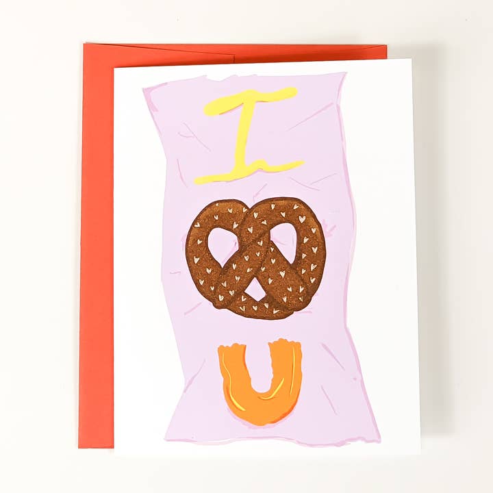 Glückwunschkarte zum Valentinstag mit weicher Brezel für den Großhandel von Visual Splat