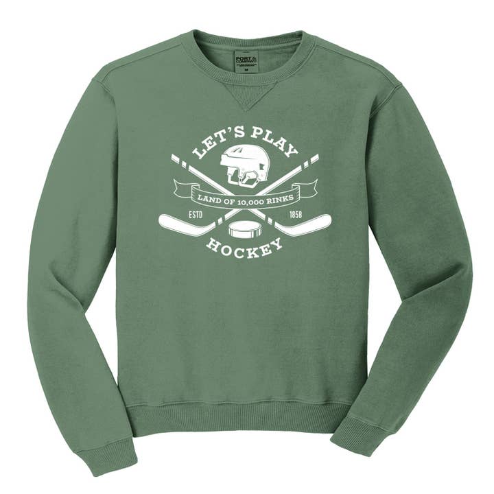 Let's Play Hockey Premium Crewneck for wholesale by 218 Clothing + Gift