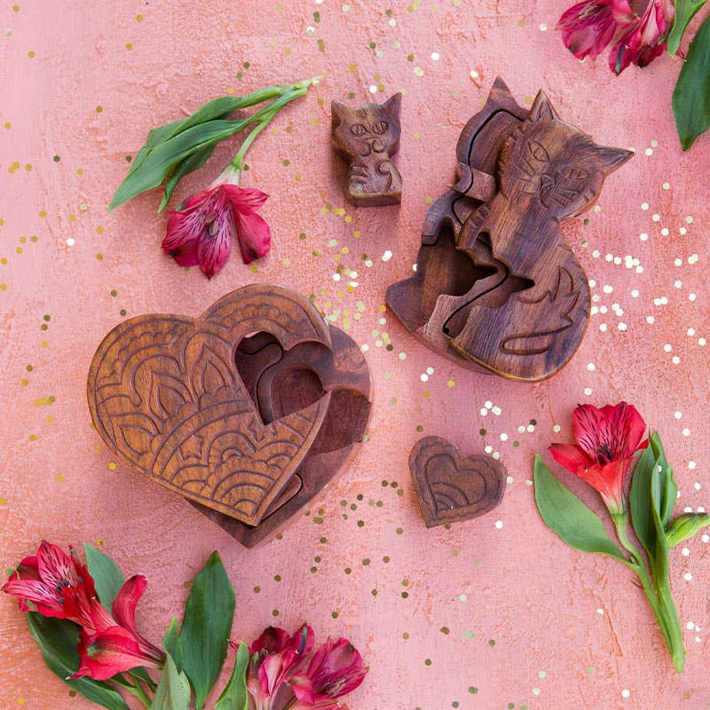 Matr Boomie Fair Trade - Wholesale Decorative Box - Hearts Are One Puzzle Box2