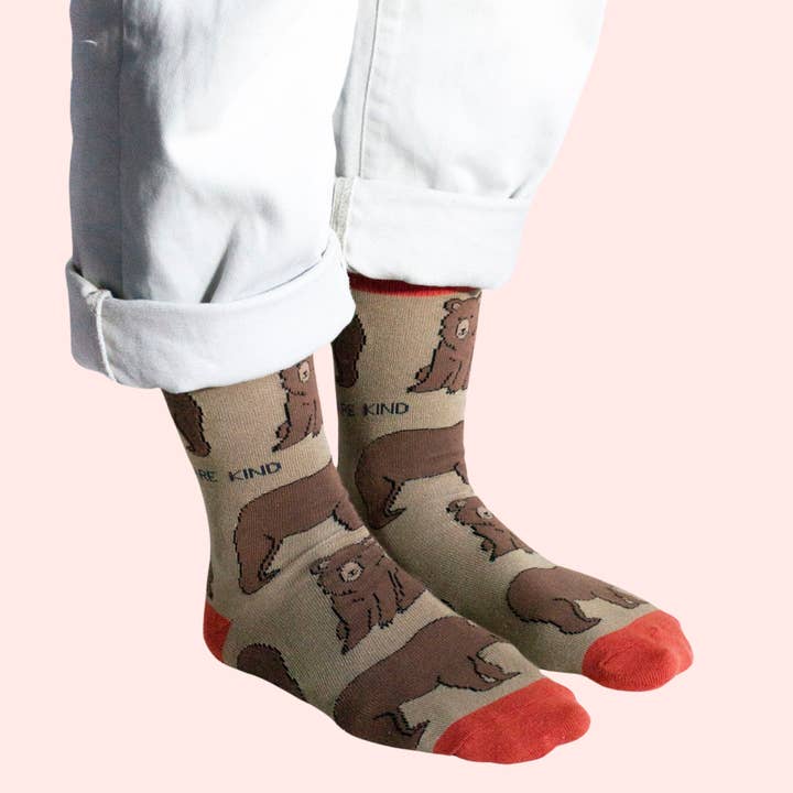 Bare Kind Socks – Engroshandel Strømper - Unisex – Himalaya Bear Sokker | Bambussokker | Brune sokker