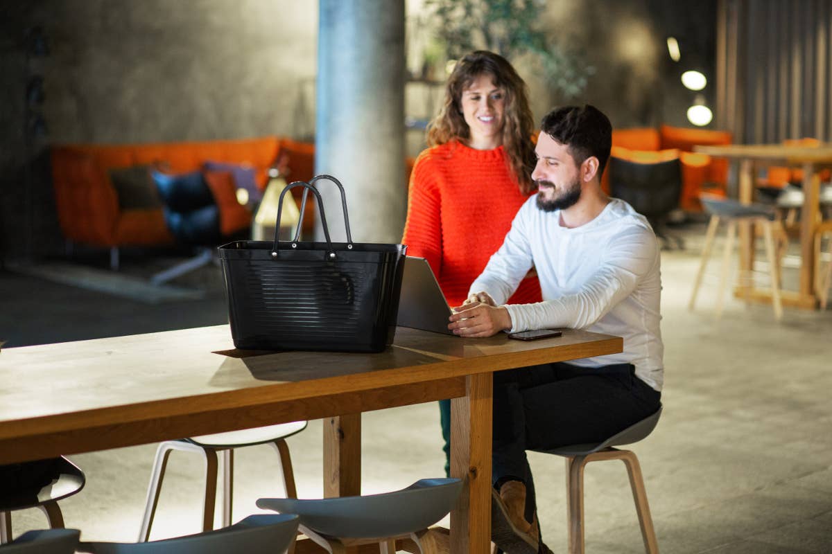 Cose Nuove - Wholesale Grocery/Shopping Bag - Hinza Bag, Traditional Plastic - Black2