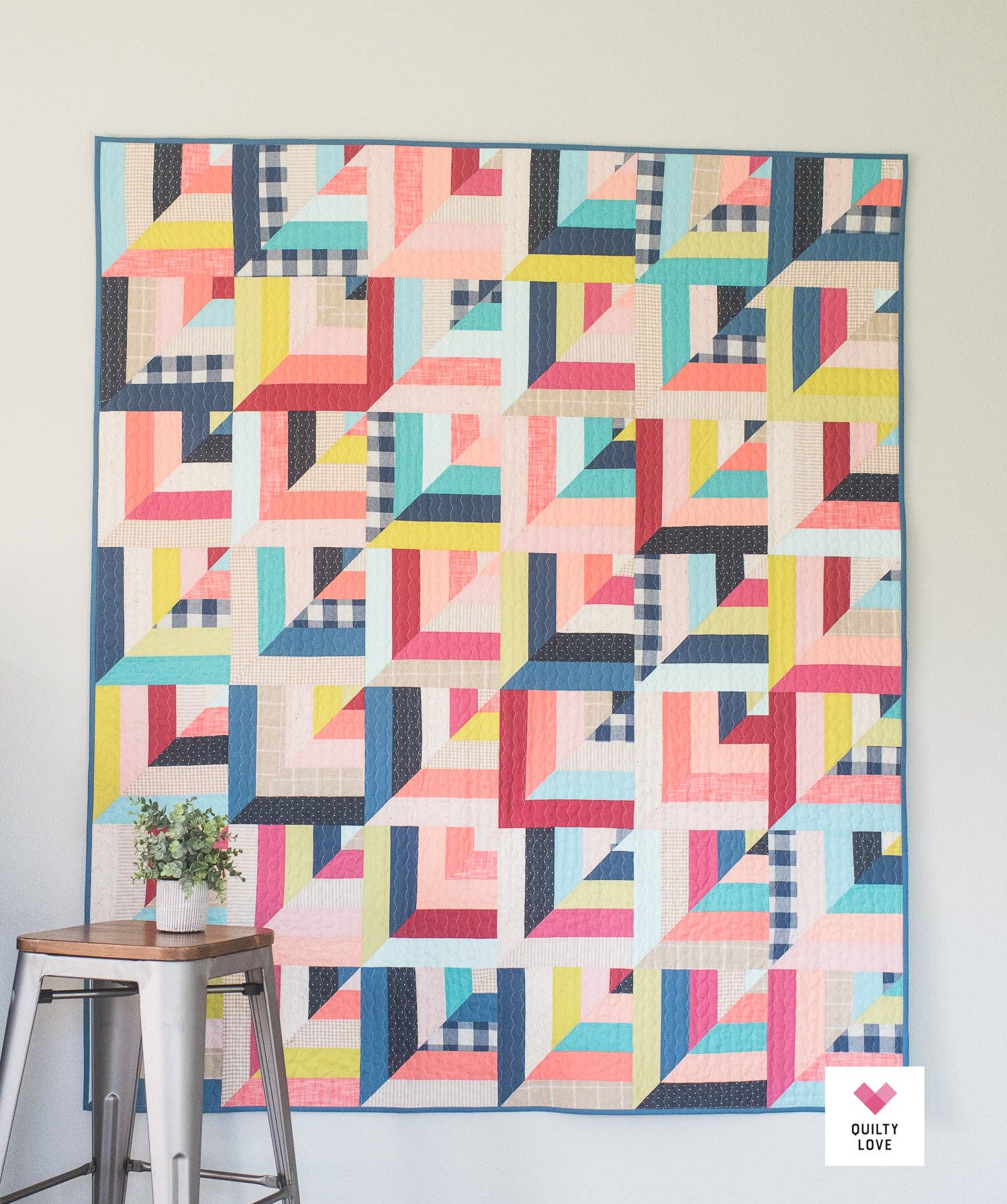 Quilty Love - Wholesale Craft Sewing Kit - Lucky Log Cabins PAPER Quilt Pattern1