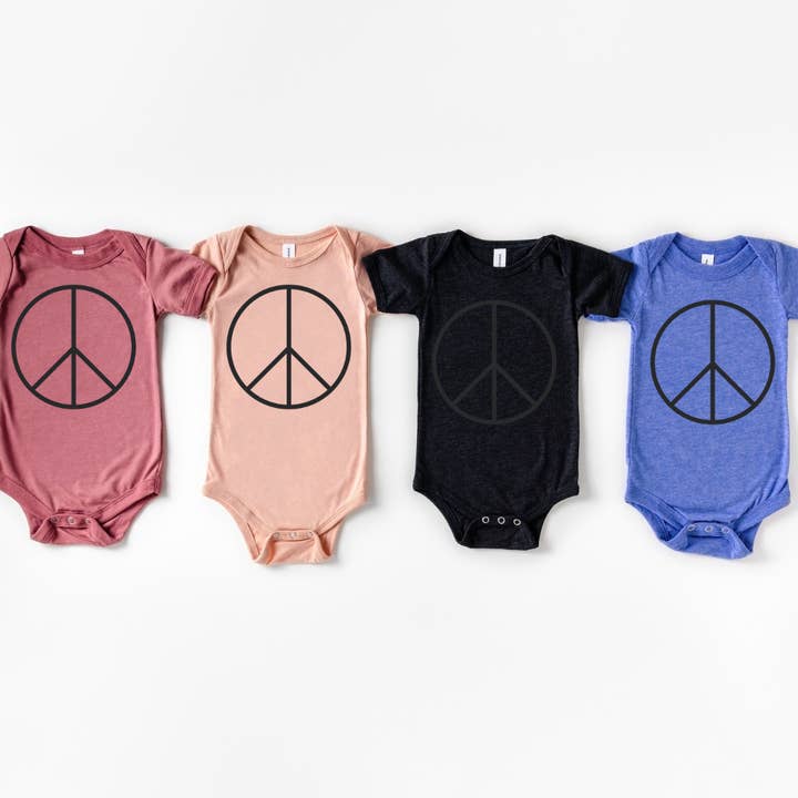 Body Tri-Blend Peace Sign Baby | Roupa de Bebé por atacado de Bohemian Babies