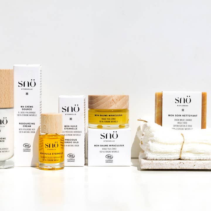 OPDAGELSESPAKKE De 4 essentielle ansigtsplejeprodukter 100% naturlige for engroshandel hos SNÖ Eternelle