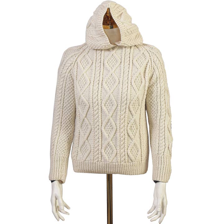 Håndstrikket Luxe Ribbed Hoodie Sweater for engroshandel hos vintage knits