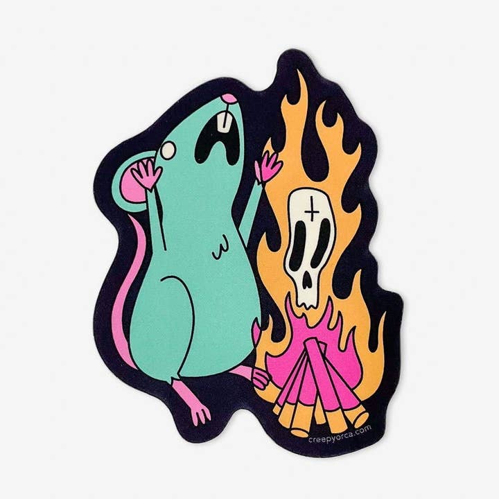 Creepy Orca Supply Company - Wholesale Sticker - Dance of the Demon Rat Occult Critter Sticker0