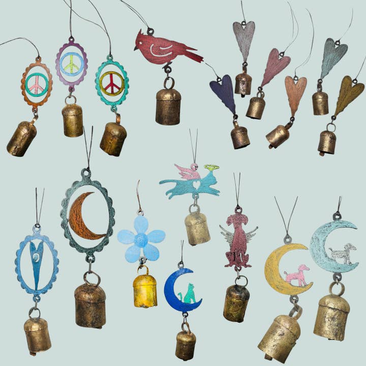 Whimsies - Wholesale Wind chime - Cardinal wind chime retro Bird Car Charm Metal ornaments 1